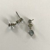 Aquamarine Leverback Earrings in .925 silver