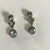 Aquamarine Leverback Earrings in .925 silver