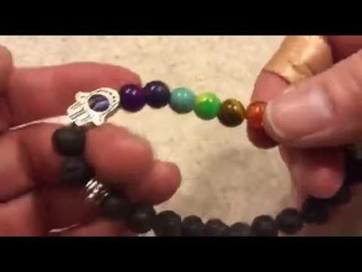 Areke Mens Bracelet Unisex Lava Stone Crystal Reiki Healing Balancing Round Beaded Bracelets
