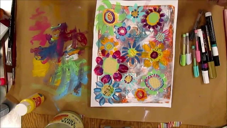 Dena Wakley class review and ACTs made out of Gelli prints