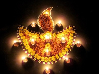 Diwali Deepak Special Rangoli Created By Rangolidesigns