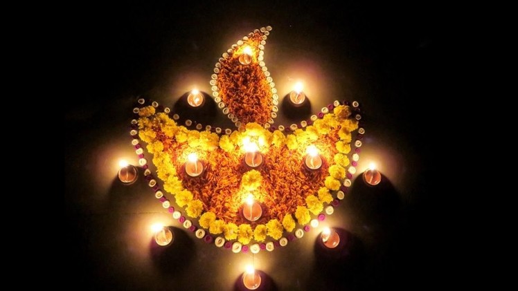 Diwali Deepak Special Rangoli Created By Rangolidesigns