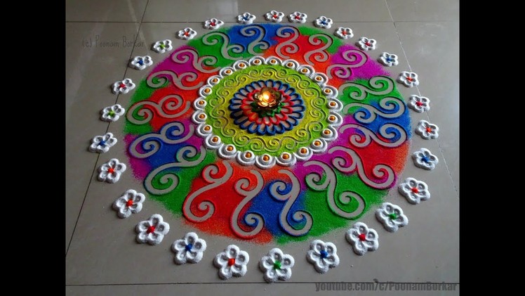 Diwali special quick and easy rangoli design | Rangoli by Poonam Borkar