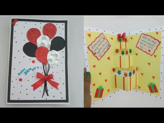 DIY Birthday card for sister|How to make birthday popup card|balloons ...