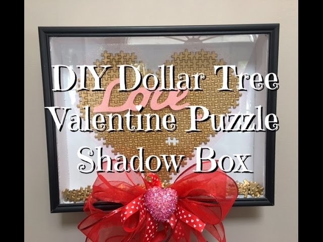 DIY Dollar Tree Valentine Puzzle Shadow Box How-to Tutorial