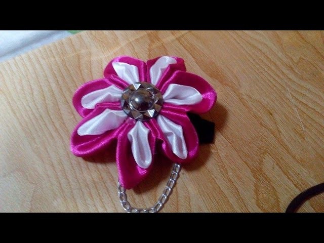 DIY Kanzashi Flower - How to Make an Easy Kanzashi Flower + Tutorial .