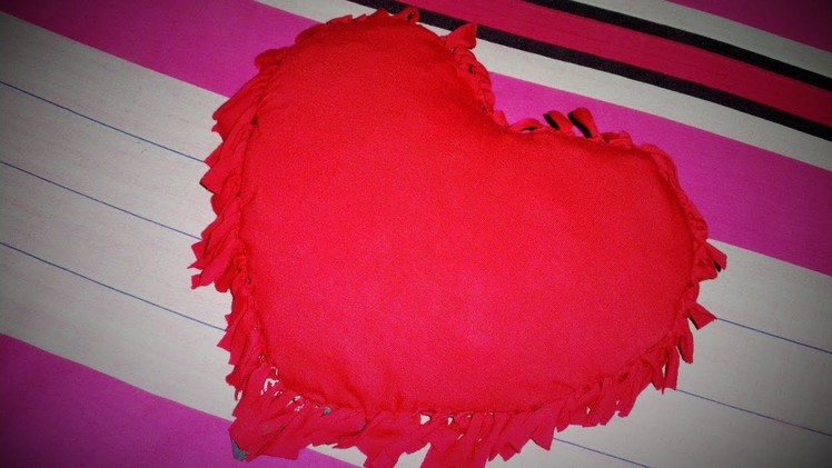 DIY - No Sew Heart Pillow Cover from Old T-Shirt