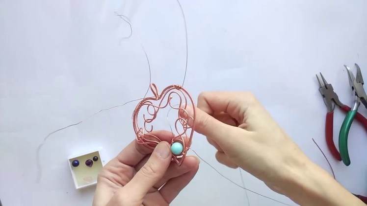 Diy project Wire wrapped heart - Jewelry tutorial