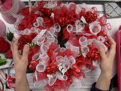 DIY Valentine Heart Wreath: Using Dollar Tree Supplies