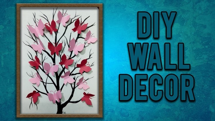 Diy wall decor painting- 3d butterfly painting- step by step tutorial- DIY with syan