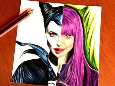 Drawing Maleficent Vs MAL with Prismacolors