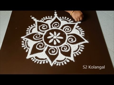 Easy freehand rangoli designs, freehand kolam, easy muggulu designs without dots