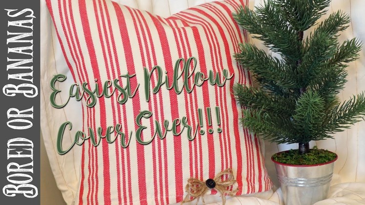 Farmhouse Christmas Pillow Cover from Target Kitchen Towels {DIY & Decor Challenge}