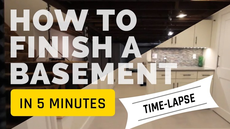 FINISHING A BASEMENT in 5 MINUTES - Time Lapse Construction