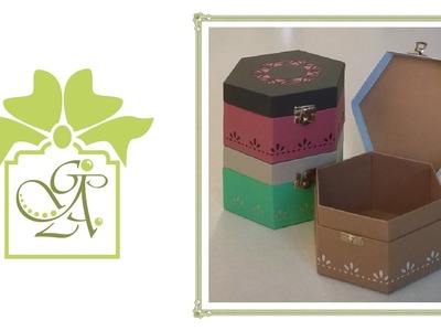 Flush Sided Hexagonal Box With Hinged Lid and Hasp Fastening © (Gift Box Tutorial)