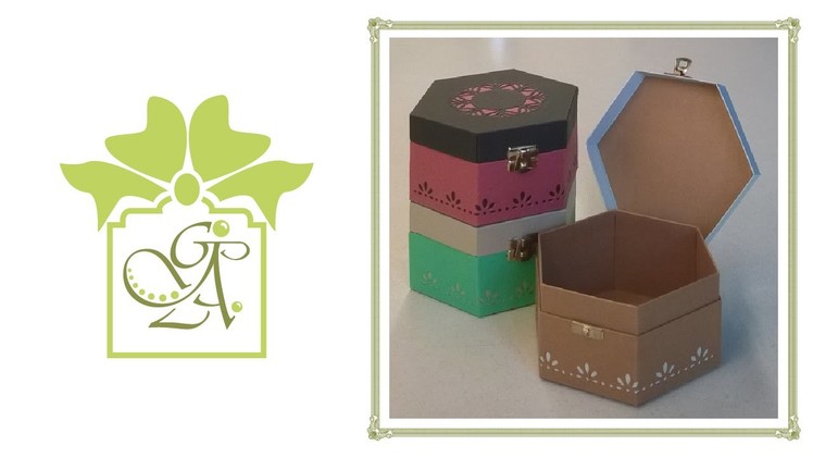 Flush Sided Hexagonal Box With Hinged Lid and Hasp Fastening © (Gift Box Tutorial)