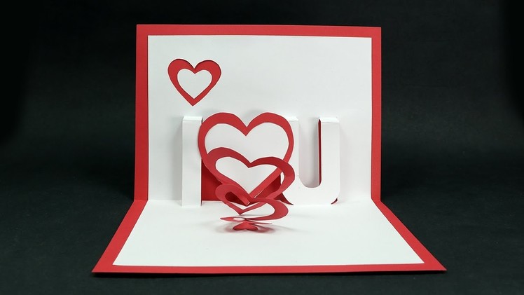 Handmade Valentine's Day Card - DIY 'I Love You' Pop Up Heart Love Card Tutorial