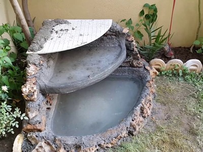 Homemade Simple Concrete-Stone Small Fountain!