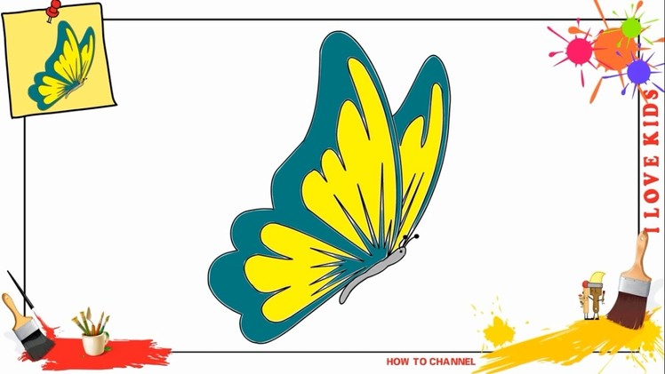 How to draw a butterfly 2 SIMPLE, EASY & SLOWLY step by step for kids