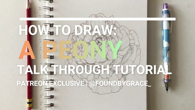 How To Draw: A Peony | Step By Step Tutorial | Patreon Exclusive Sample Video
