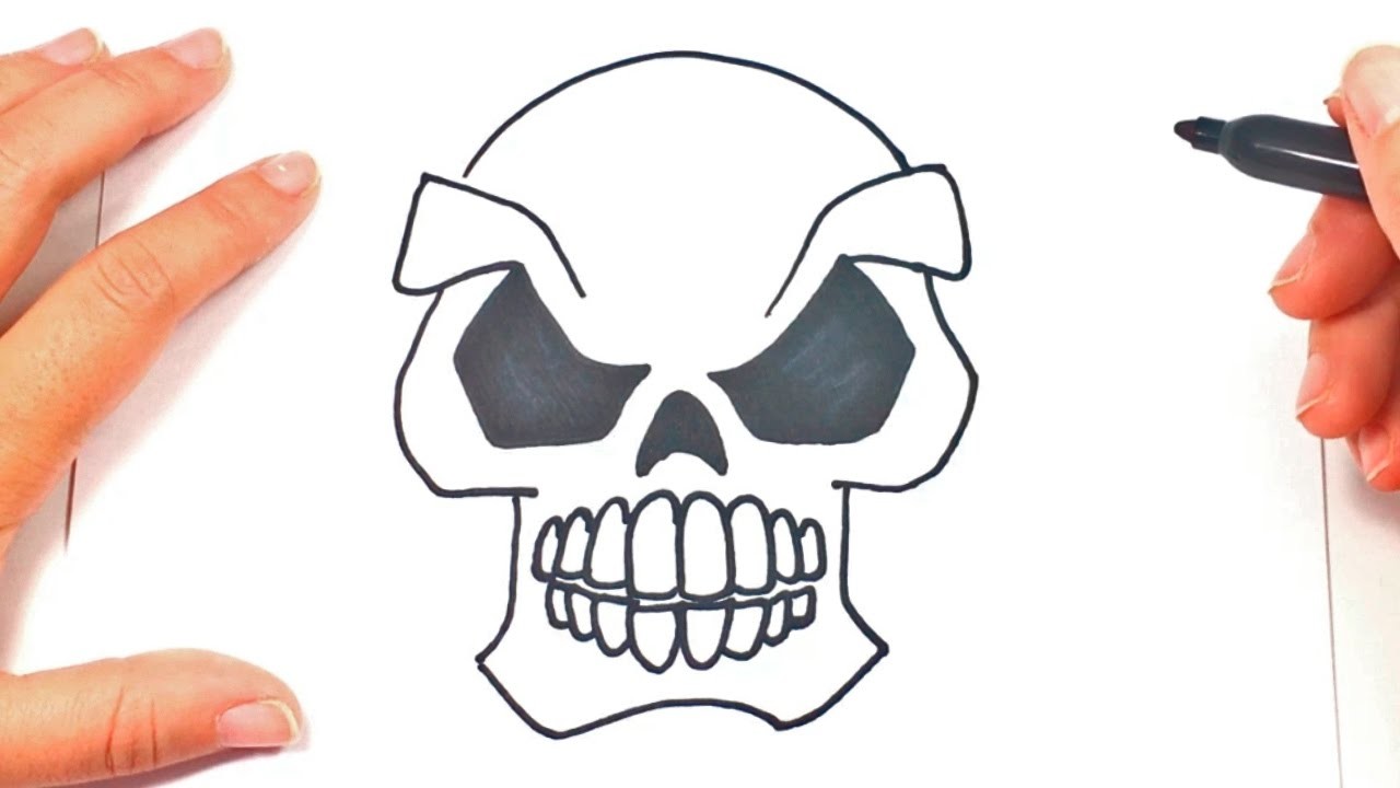 How to draw a Skull, Skull Easy Draw Tutorial