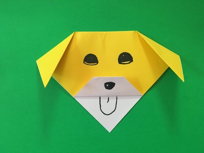 How to make an origami paper dog with open mouth Step by step instruction