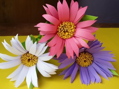 How To Make Aster Flower With Colour Paper !!!!
