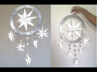 HOW TO MAKE CHRISTMAS STAR HANGING USING PAPER.DIY CHRISTMAS CRAFTS