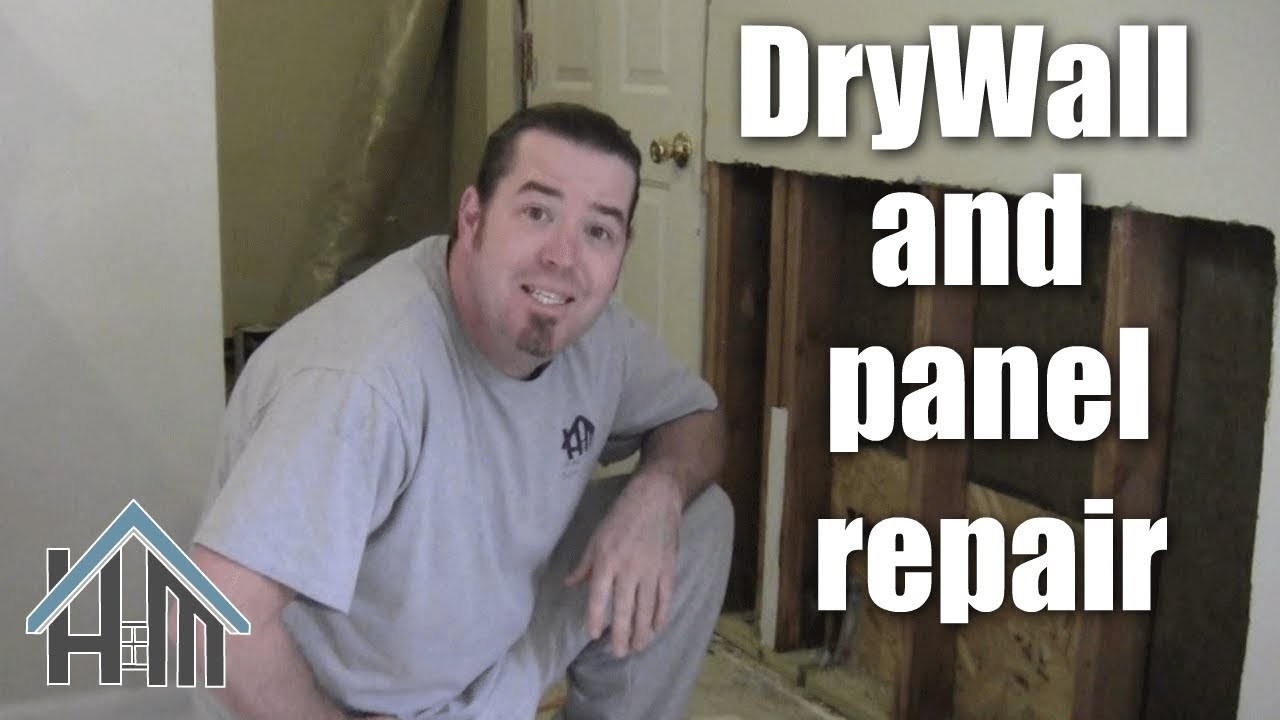 How to repair exterior wall, insulate, drywall and paneling. Easy! Home Mender.