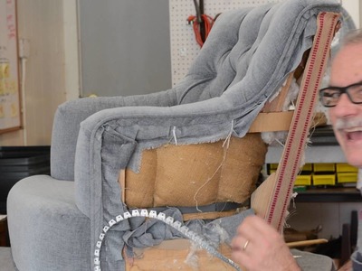 How to upholster: Outside Back of a  Tufted Tub Chair