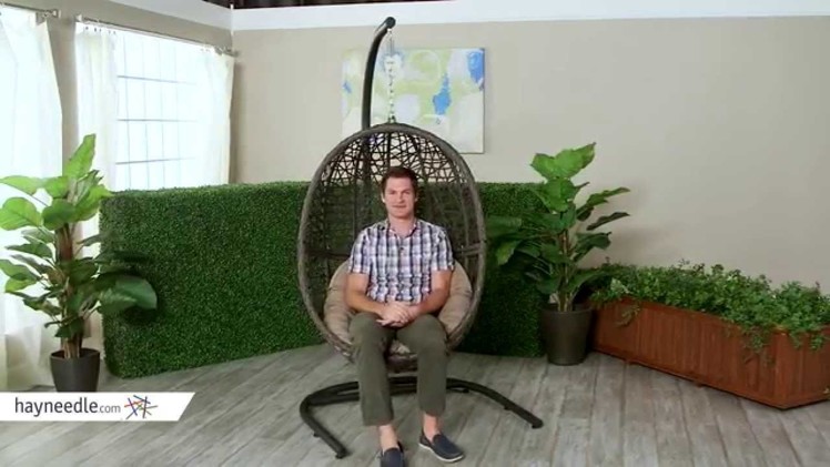 Island Bay Resin Wicker Hanging Egg Chair with Cushion - Product Review Video