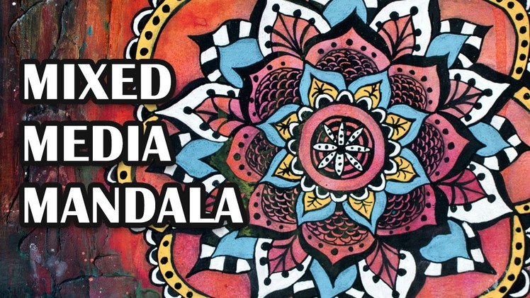 Mixed Media Mandala Acrylic Painting (Grunge. Texture)
