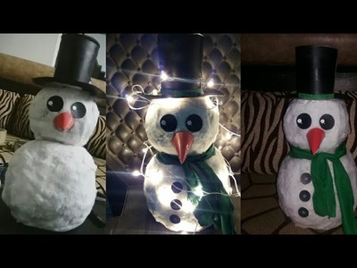 Newspaper Cotton Snowman  
Easy Nd Cheap Christmas Crafts Idea