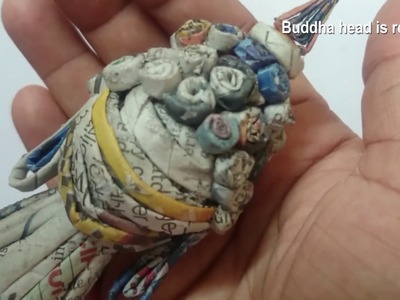 Newspaper Crafts | Miniature Buddha Statue | Best out of waste