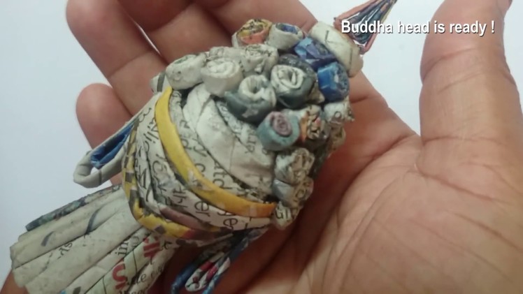 Newspaper Crafts | Miniature Buddha Statue | Best out of waste
