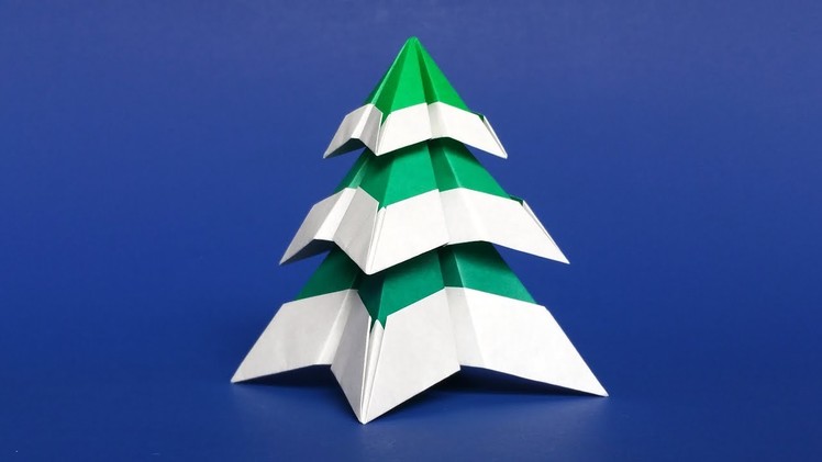 Origami Christmas Tree with Snow ???? Easy DIY Paper Christmas Tree Tutorial, Step-by-Step instructions