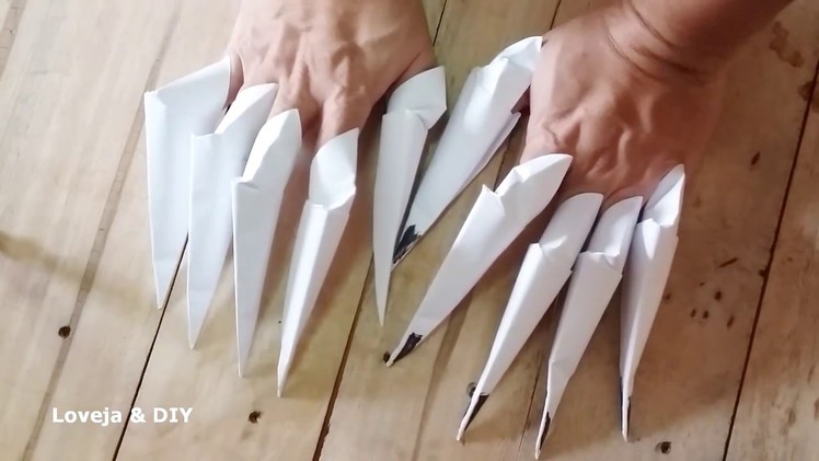 Origami Easy ,How to fold Origami Claws Paper Fingers. Halloween