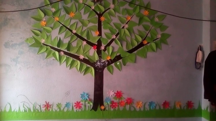Paper tree on wall by Nabin sir.