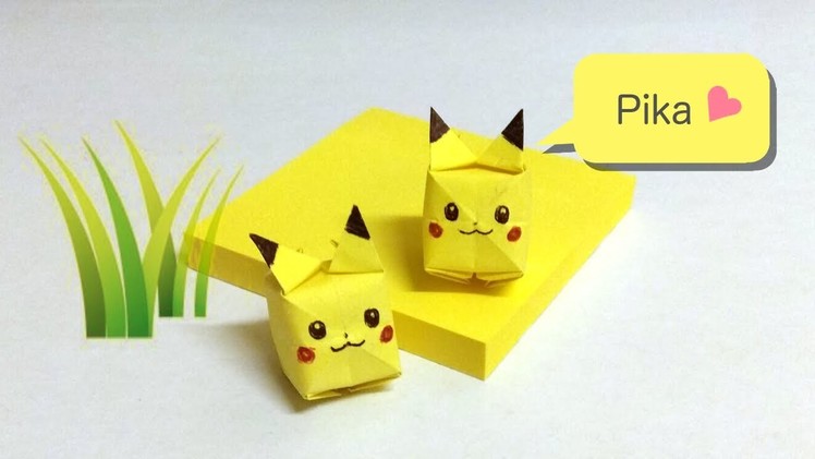 Pikachu Sticky Note Origami