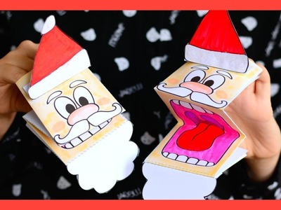 Printable Santa Paper Puppet - paper Christmas craft for kids