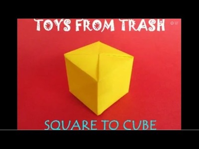SQUARE TO CUBE - KANNADA - Fold a square into a no-glue CUBE!