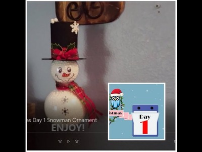 Tricia's Creations: 12 Days of Christmas Day 1 Snowman Ornament