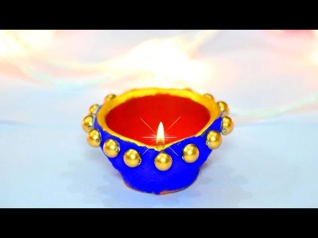 Very easy unique diya decoration at home | Decoration for diwali