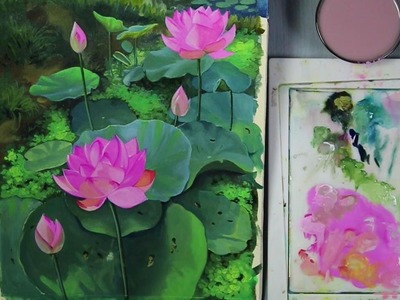 Acrylic Painting : Lotus Flowers | Speed Painting