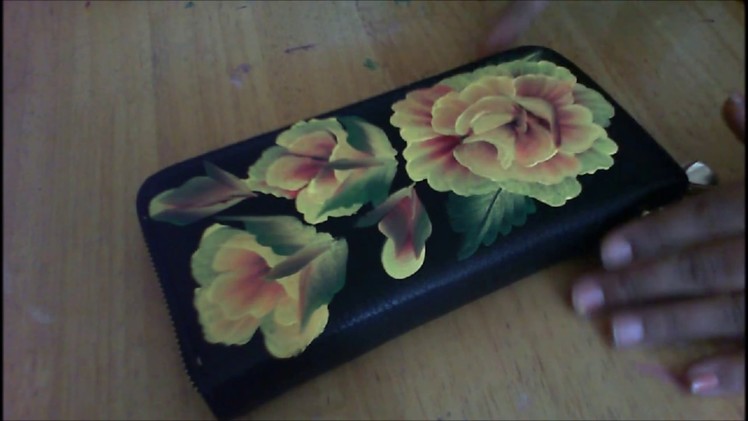 Acrylic Painting- One Stroke Technique, Decorative Art Customize Purse With One Stroke Rose Bunch