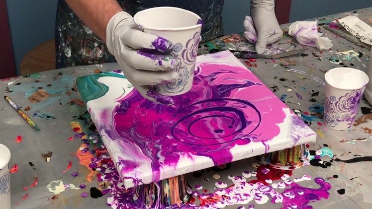 Acrylic Pour Painting: Painting A Flower Using Negative Space