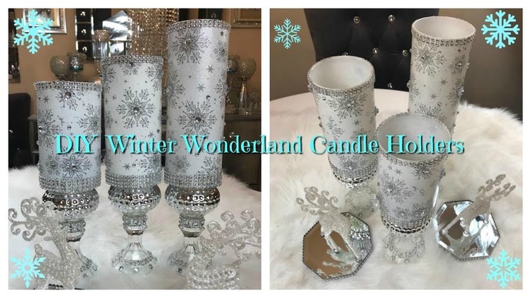 CHRISTMAS DIY - WINTER WONDERLAND CANDLE HOLDERS ❄️☃️???? PLUS GIVEAWAY!! 2017
