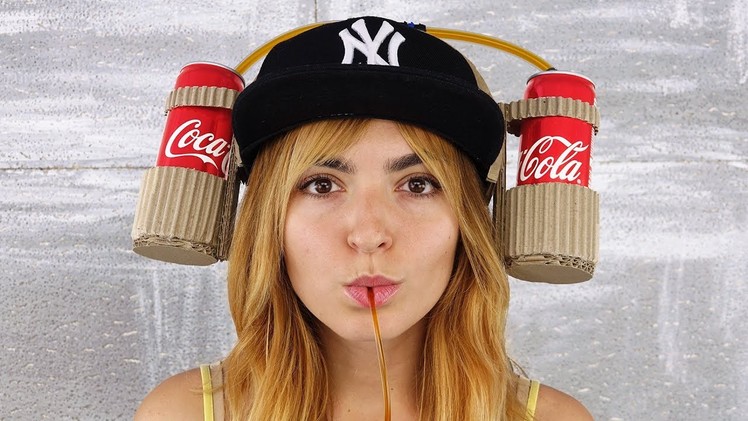 Creative Girl Shows How to Make Coca Cola Drinking Hat