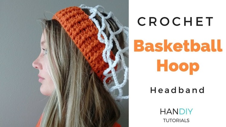 Crochet Basketball Hoop Headband: Basketball Crochet Hat