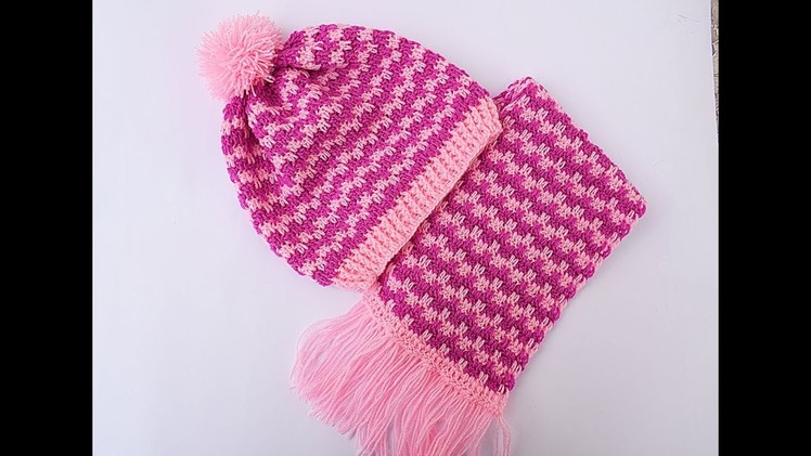 Crochet hat  and scarf very easy set DIY- Majovel crochet